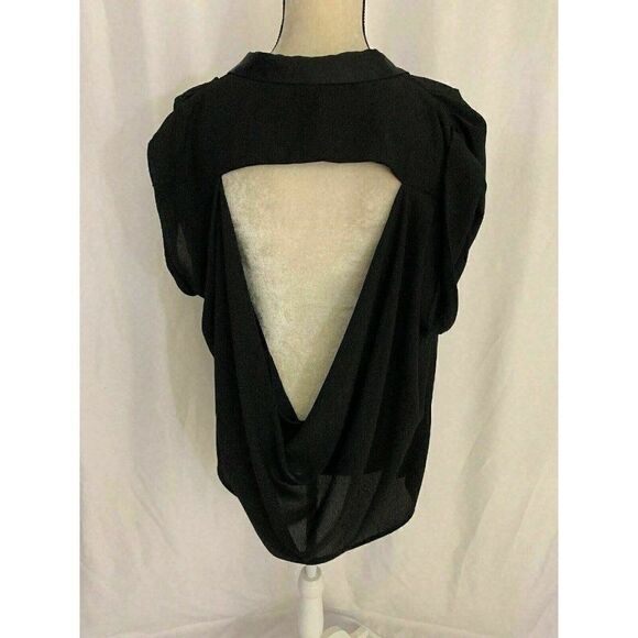 Topshop Womens Solid Black V Neck Short Sleeve Blazer Vest 8 Medium - Picture 4 of 6